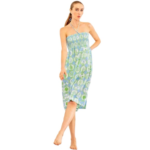 NEW Gretchen Scott Green and White Circle of Love Print Haight Ashbury Dress - Picture 1 of 11